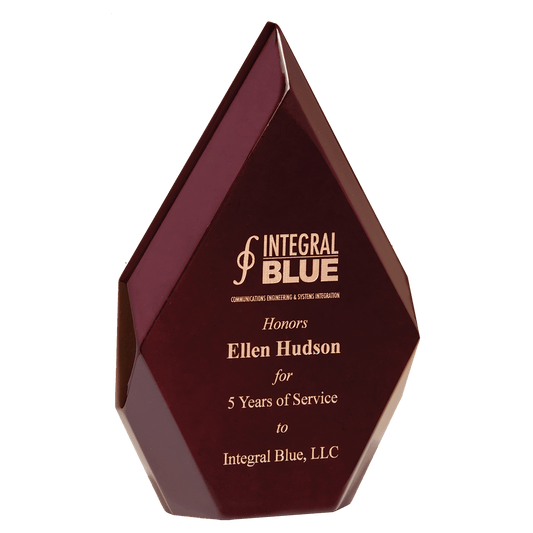4 1/4" x 7 7/8" Engrave and Color-Filled Rosewood High Gloss Diamond
