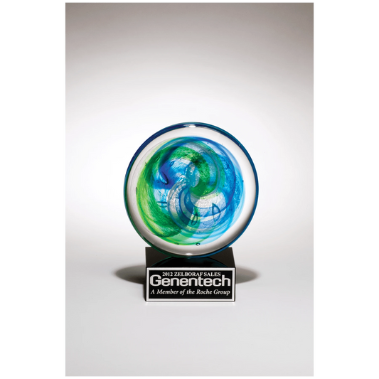 7.25" Disk Art Glass (glass) — custom laser engraved — ECHIPMUNK