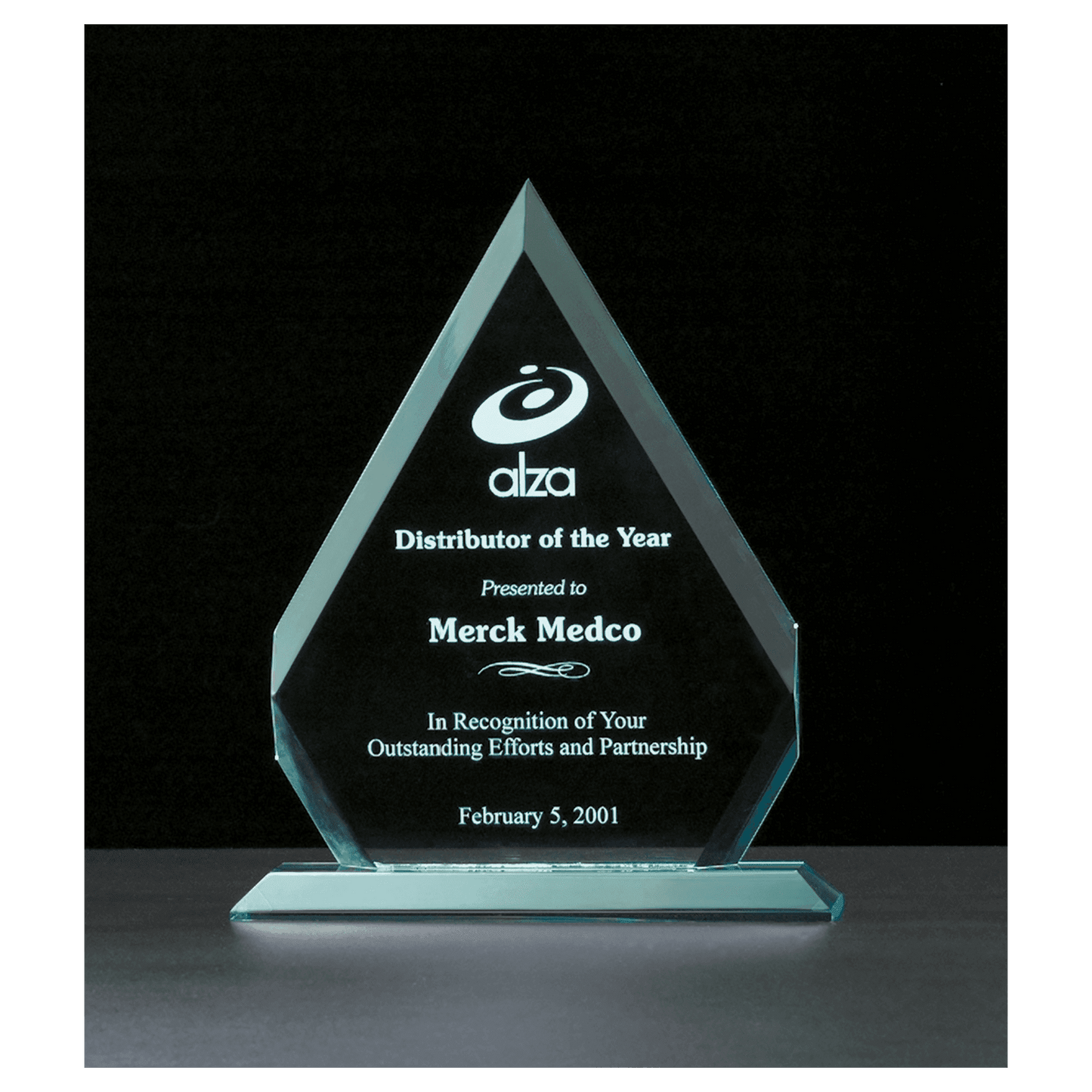 9 1/8" x 11 1/4" Diamond Series Jade Acrylic Award
