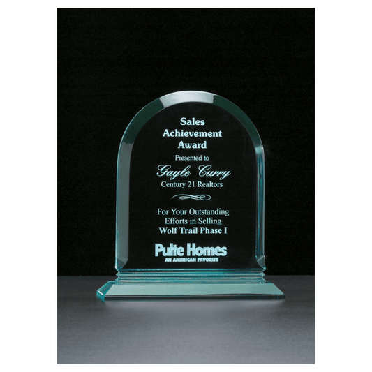 7 1/2" x 8 3/4" Arch Series Jade Acrylic Award