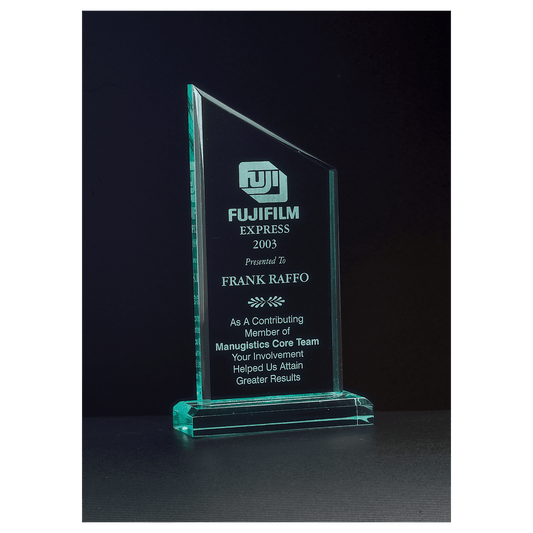 4 3/4" x 6 3/4" Zenith Series Jade Acrylic Award
