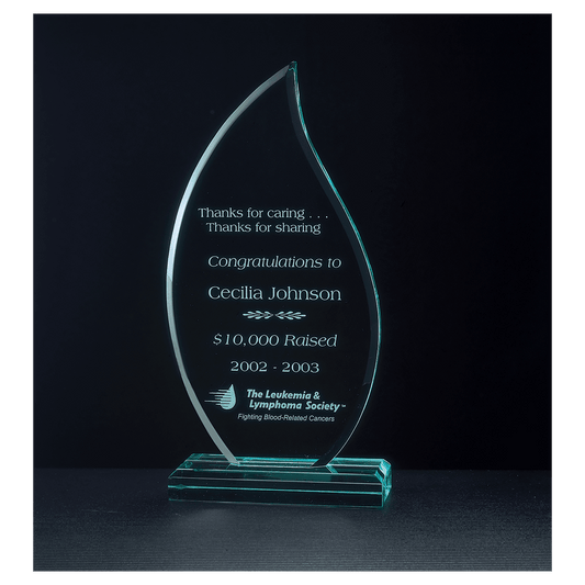 4 3/4" x  9 3/4" Flame Series Jade Acrylic Award