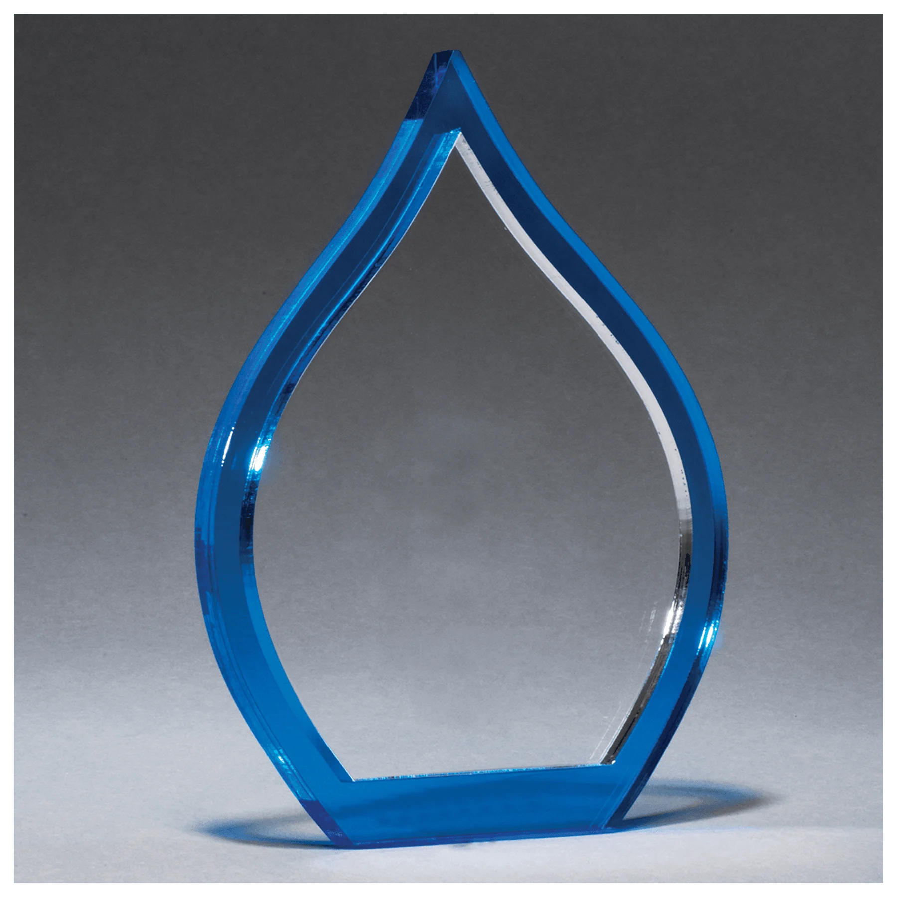 6.25" Blue Flame Acrylic with Clear Pop-Out Center-Upright Only (acrylic) — custom laser engraved — ECHIPMUNK