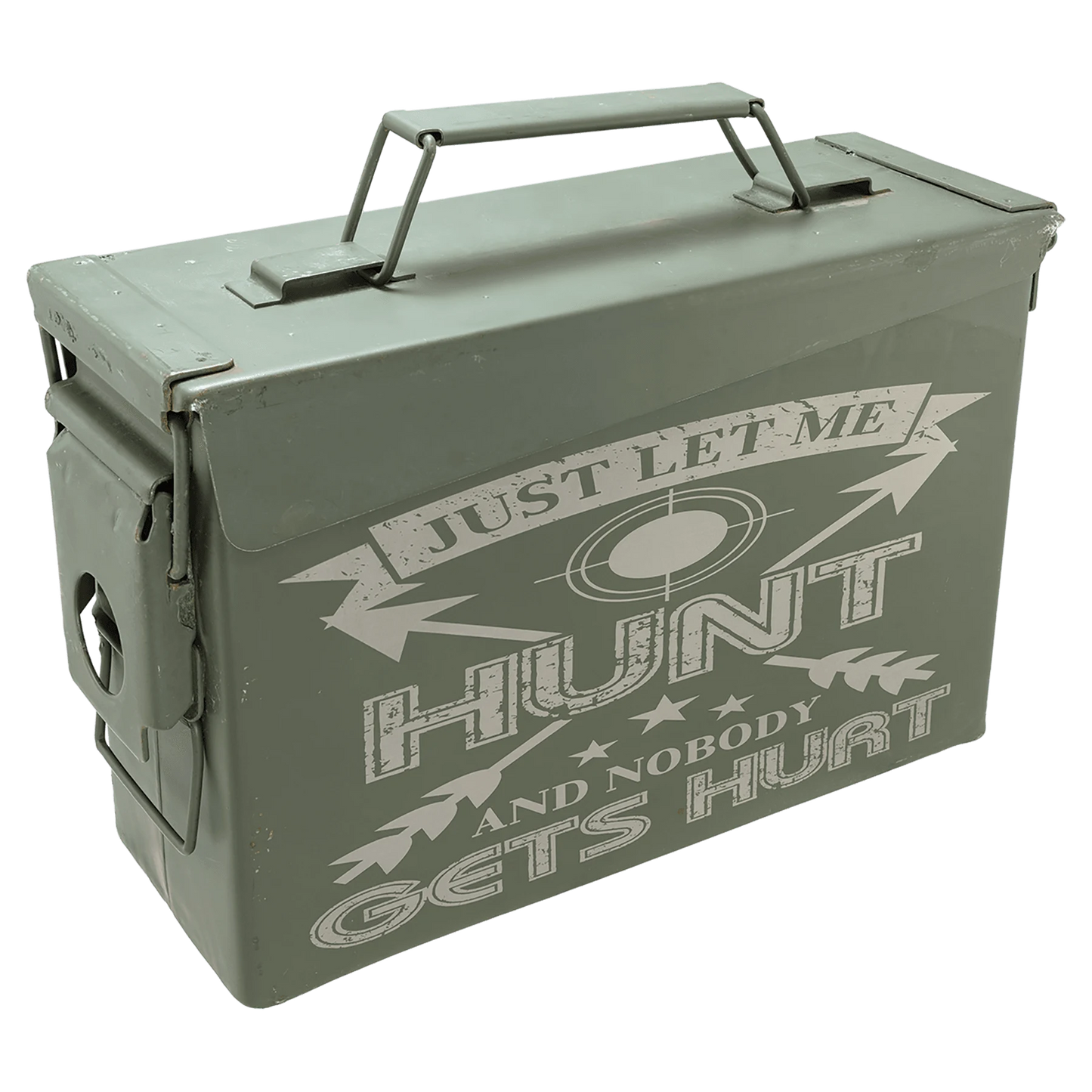 30 Caliber Army Surplus Steel Ammo Can (steel) — custom laser engraved — ECHIPMUNK