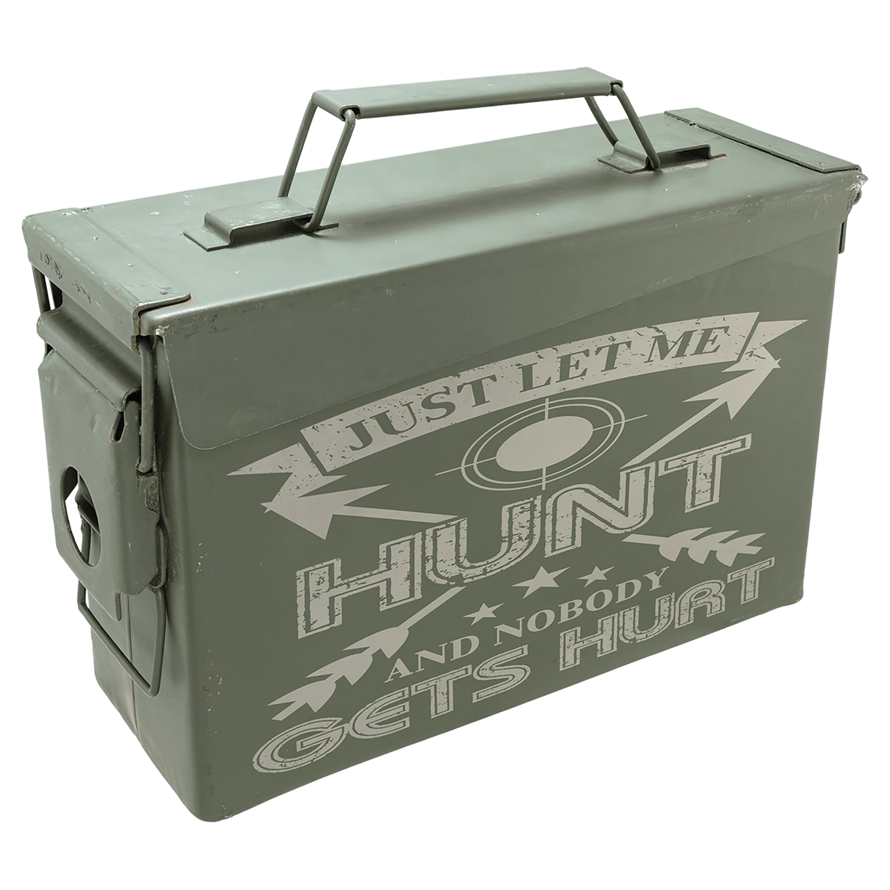 30 Caliber Army Surplus Steel Ammo Can (steel) — custom laser engraved — ECHIPMUNK