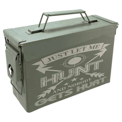 30 Caliber Army Surplus Steel Ammo Can (steel) — custom laser engraved — ECHIPMUNK