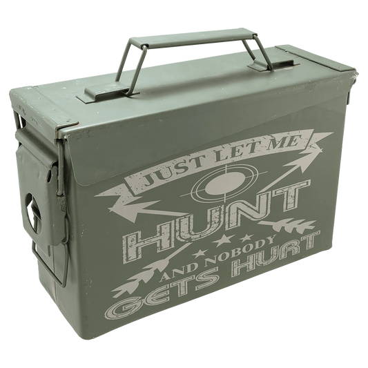 30 Caliber Army Surplus Steel Ammo Can (steel) — custom laser engraved — ECHIPMUNK
