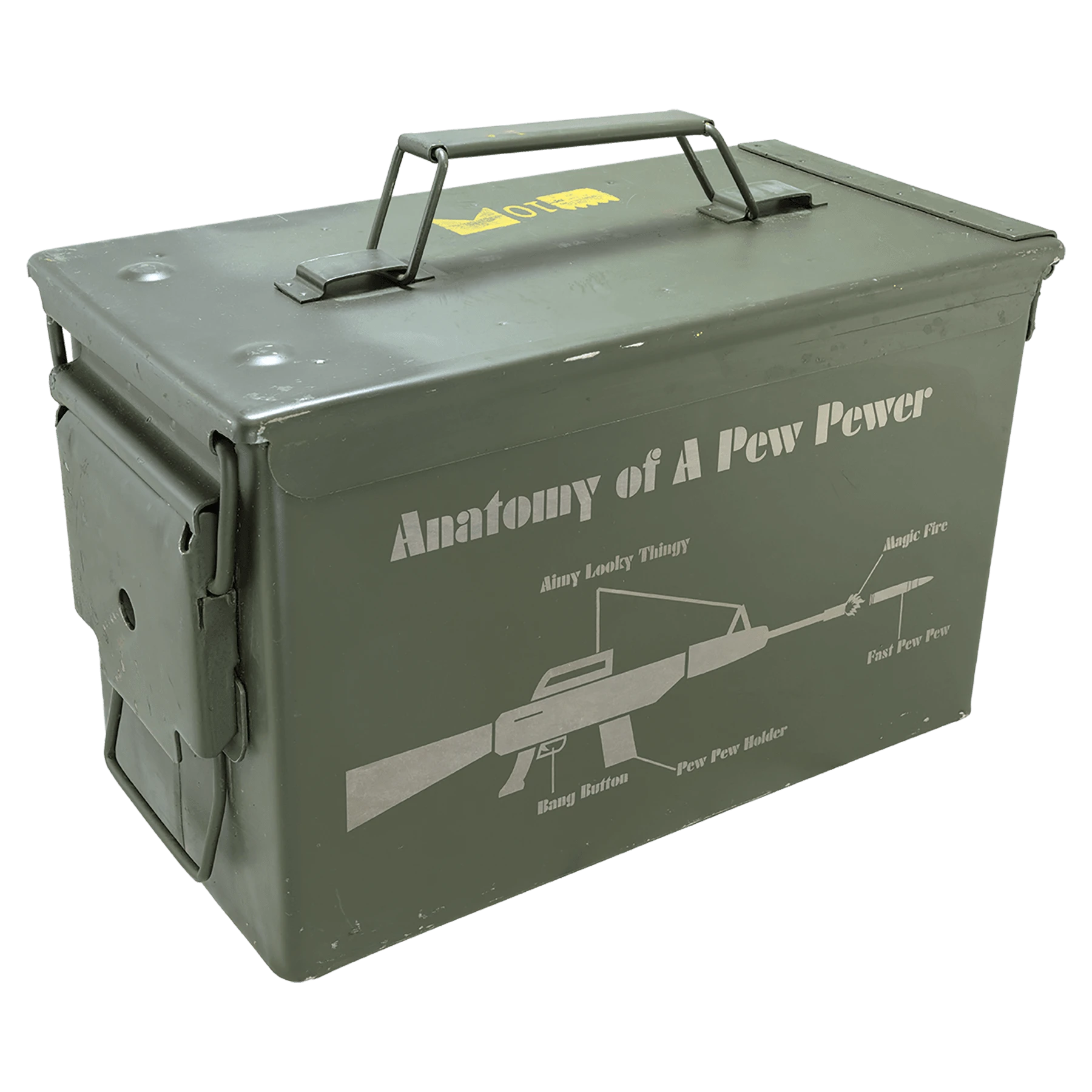 50 Caliber Army Surplus Steel Ammo Can (steel) — custom laser engraved — ECHIPMUNK