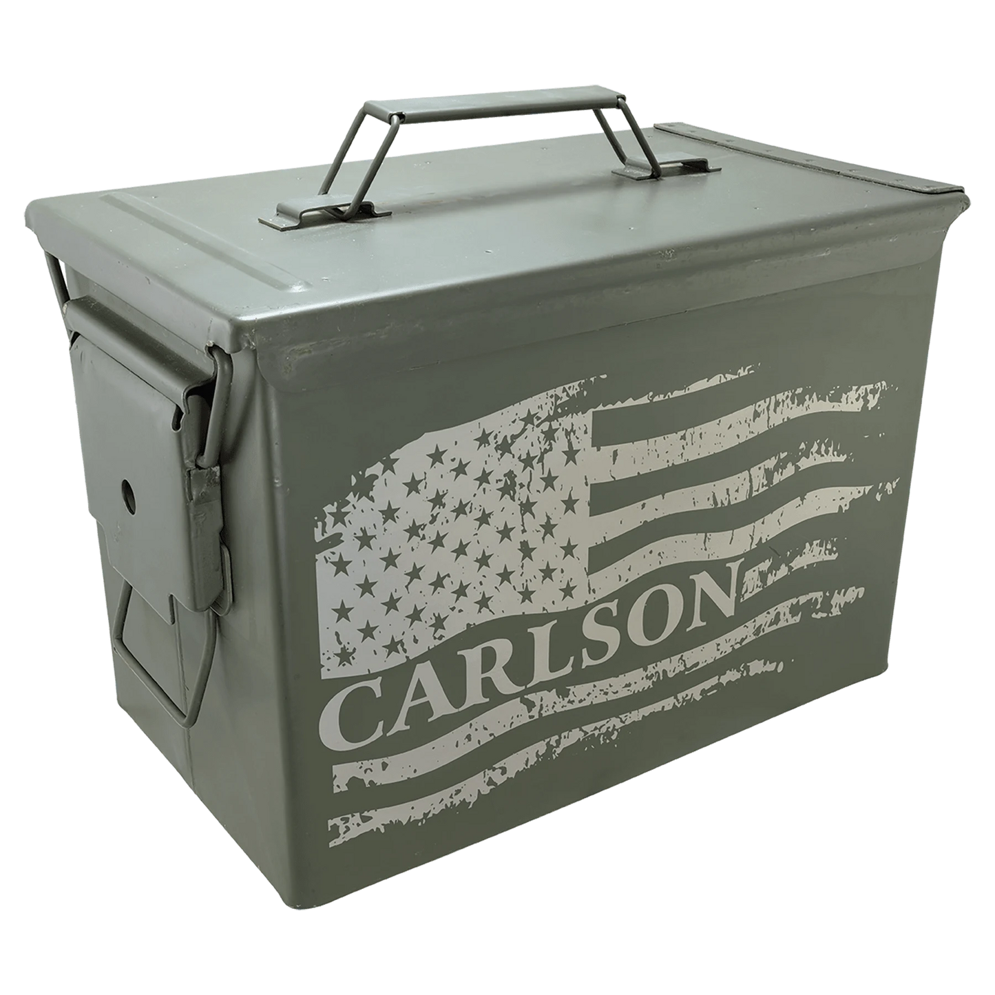 Fat 50 Caliber Army Surplus Steel Ammo Can (steel) — custom laser engraved — ECHIPMUNK