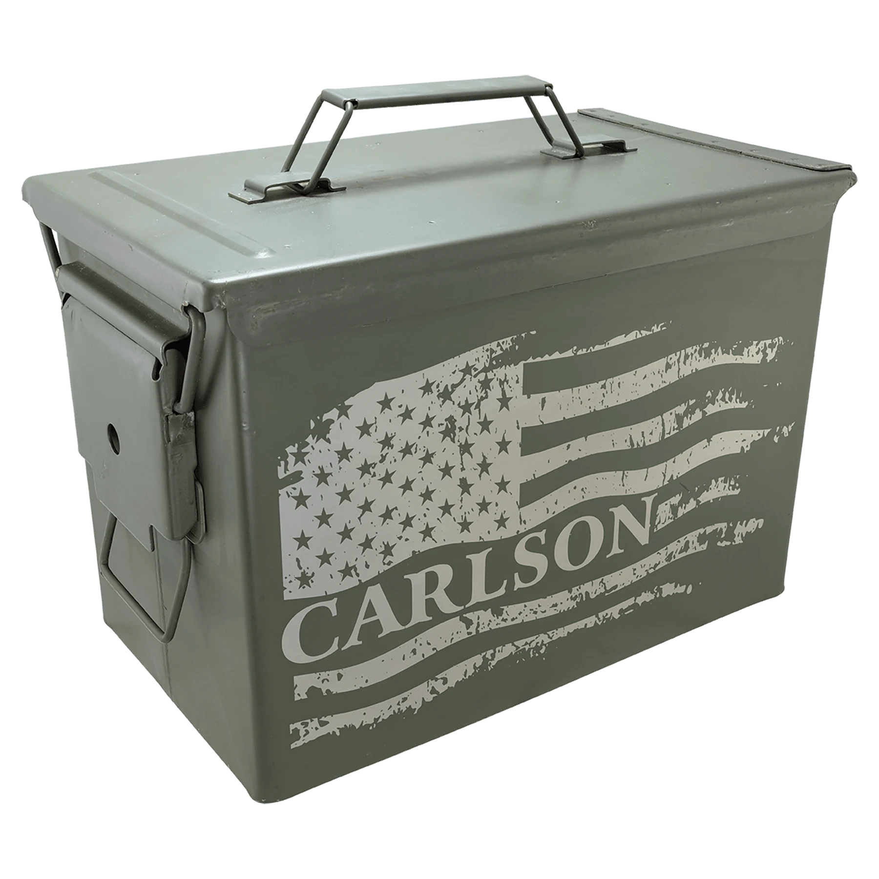 Fat 50 Caliber Army Surplus Steel Ammo Can (steel) — custom laser engraved — ECHIPMUNK