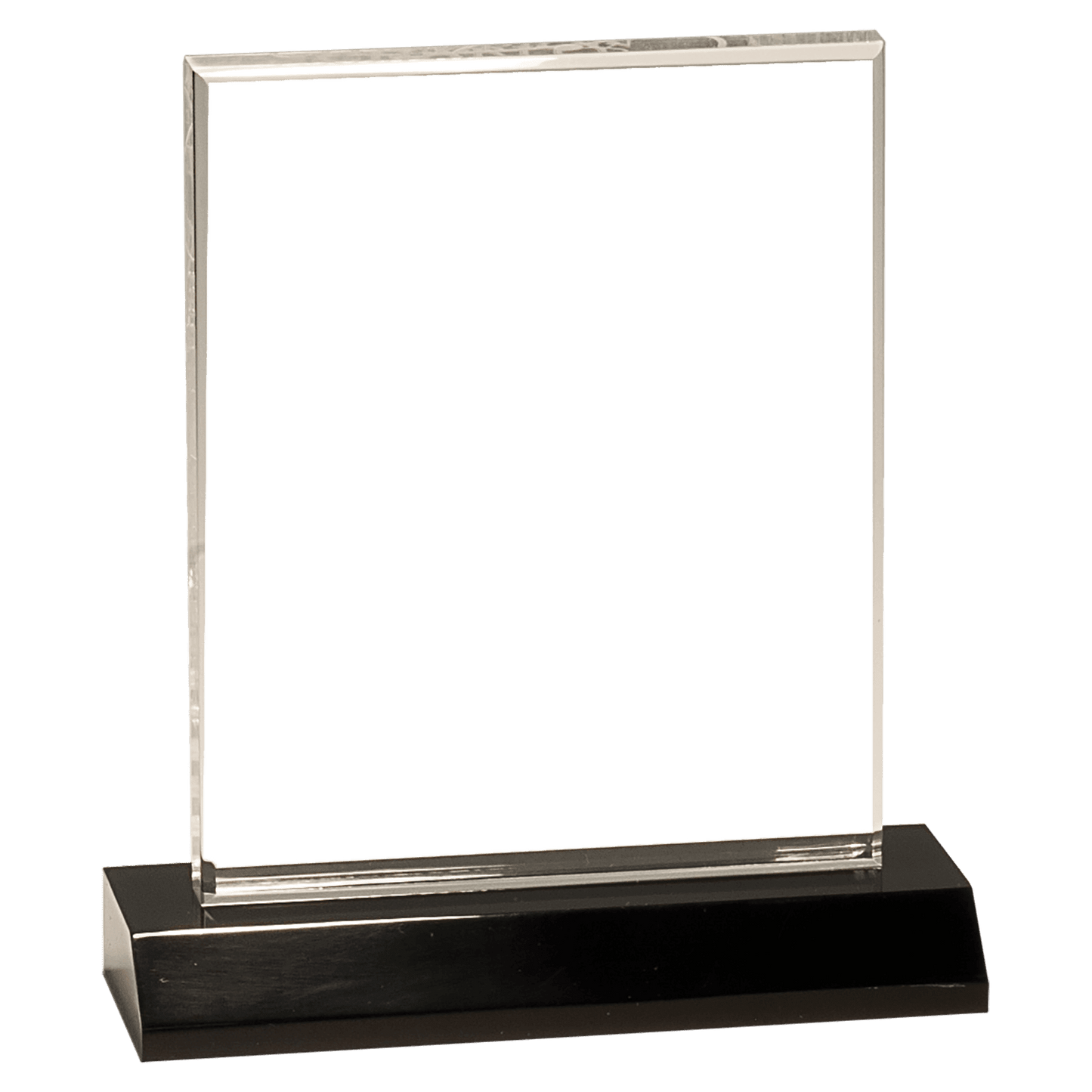 Large Clear Acrylic Rectangle with Black Acrylic Base
