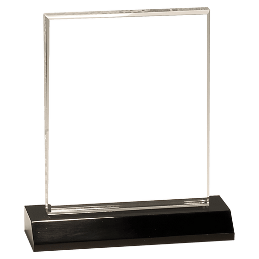 Large Clear Acrylic Square with Clear Acrylic Base