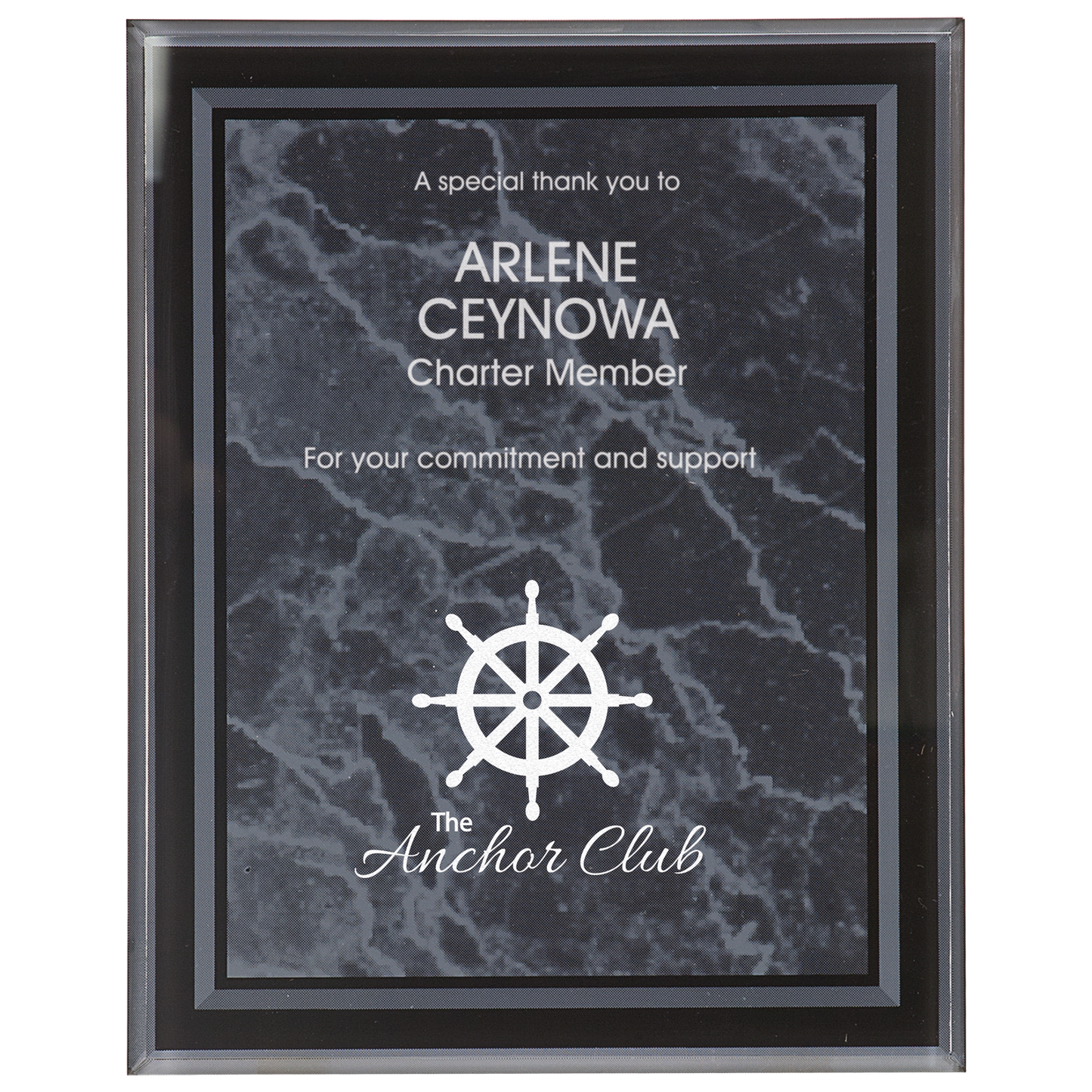 8" x 10" Marble Border -Plaque Acrylic