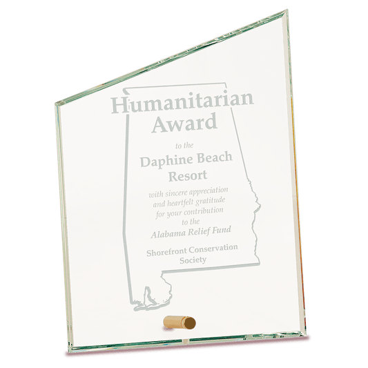 6" x 8" Clear Slant Rectangle CrystalEdge Glass
