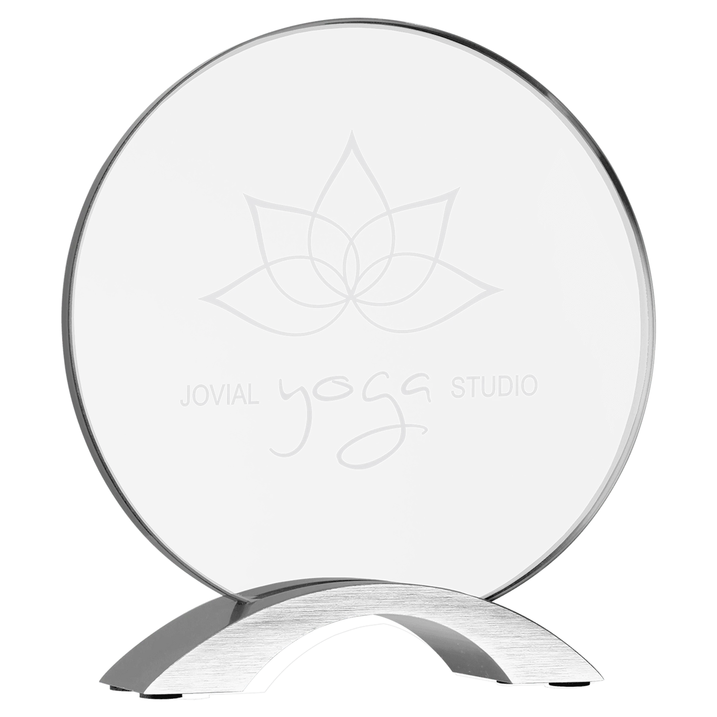7.25" Cosmic Acrylic with Silver Base (acrylic & aluminum) — custom laser engraved — ECHIPMUNK