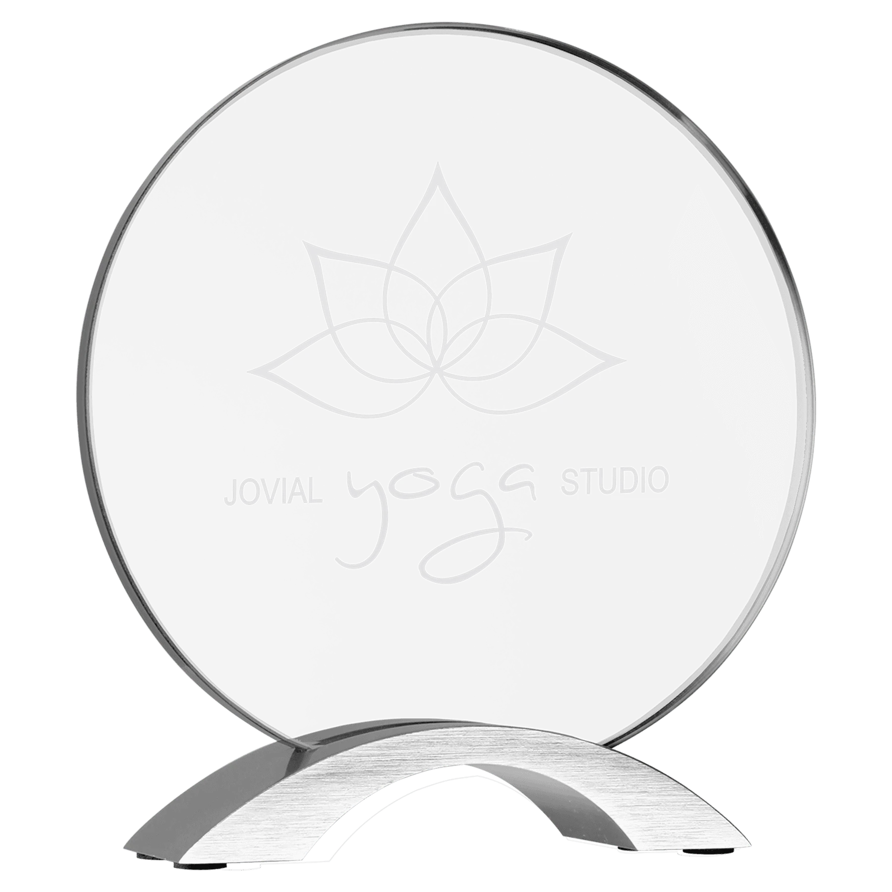 7.25" Cosmic Acrylic with Silver Base (acrylic & aluminum) — custom laser engraved — ECHIPMUNK