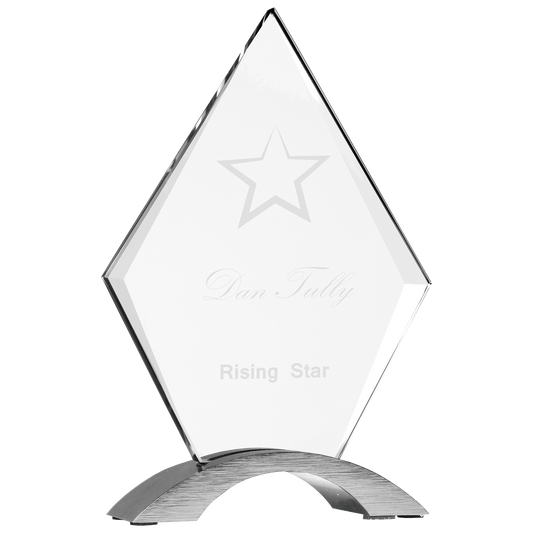 7.25" Diamond Cosmic Acrylic with Silver Base (acrylic & aluminum) — custom laser engraved — ECHIPMUNK