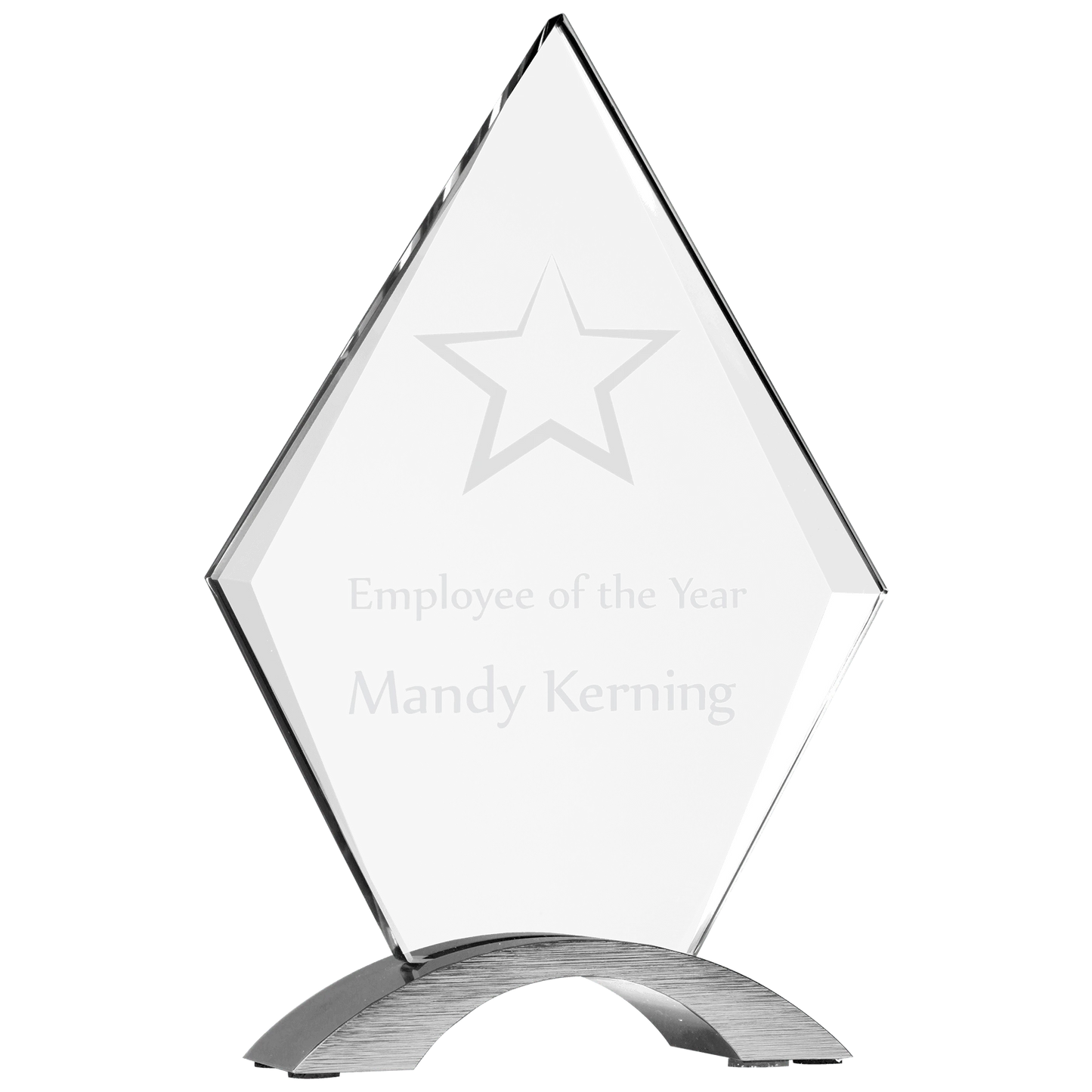 8.5" Diamond Cosmic Acrylic with Silver Base (acrylic & aluminum) — custom laser engraved — ECHIPMUNK