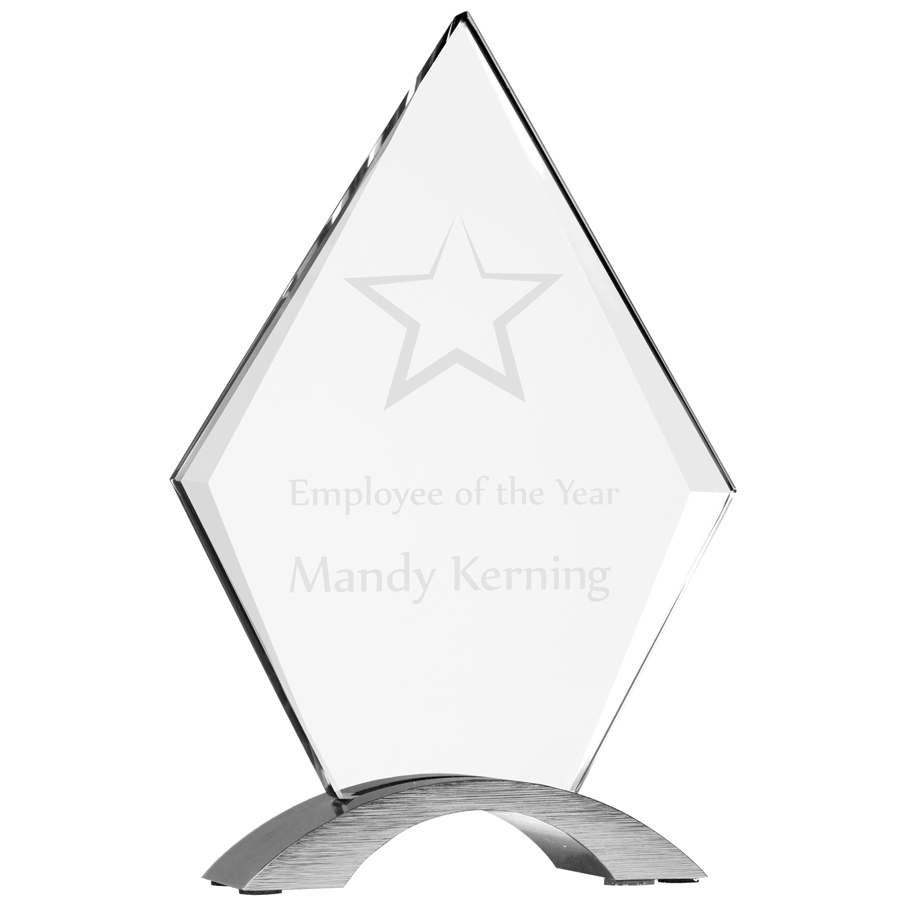 8.5" Diamond Cosmic Acrylic with Silver Base (acrylic & aluminum) — custom laser engraved — ECHIPMUNK