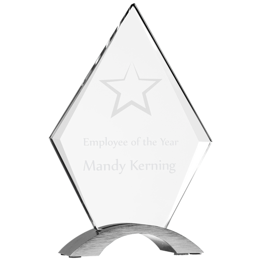 8.5" Diamond Cosmic Acrylic with Silver Base (acrylic & aluminum) — custom laser engraved — ECHIPMUNK