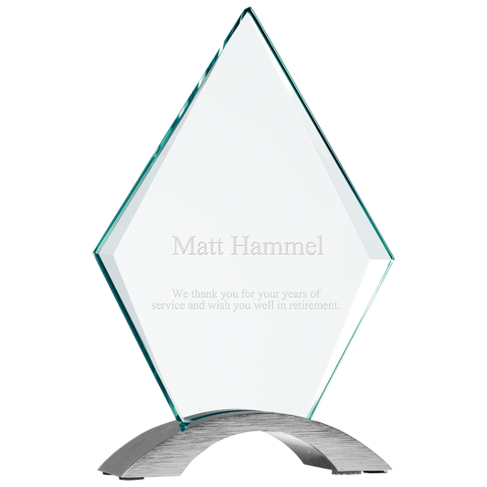 7.25" Diamond Cosmic Glass with Silver Base (glass & aluminum) — custom laser engraved — ECHIPMUNK