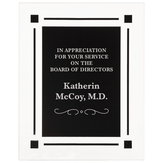 7" x 9" Solid Black Acrylic Clear Plaque