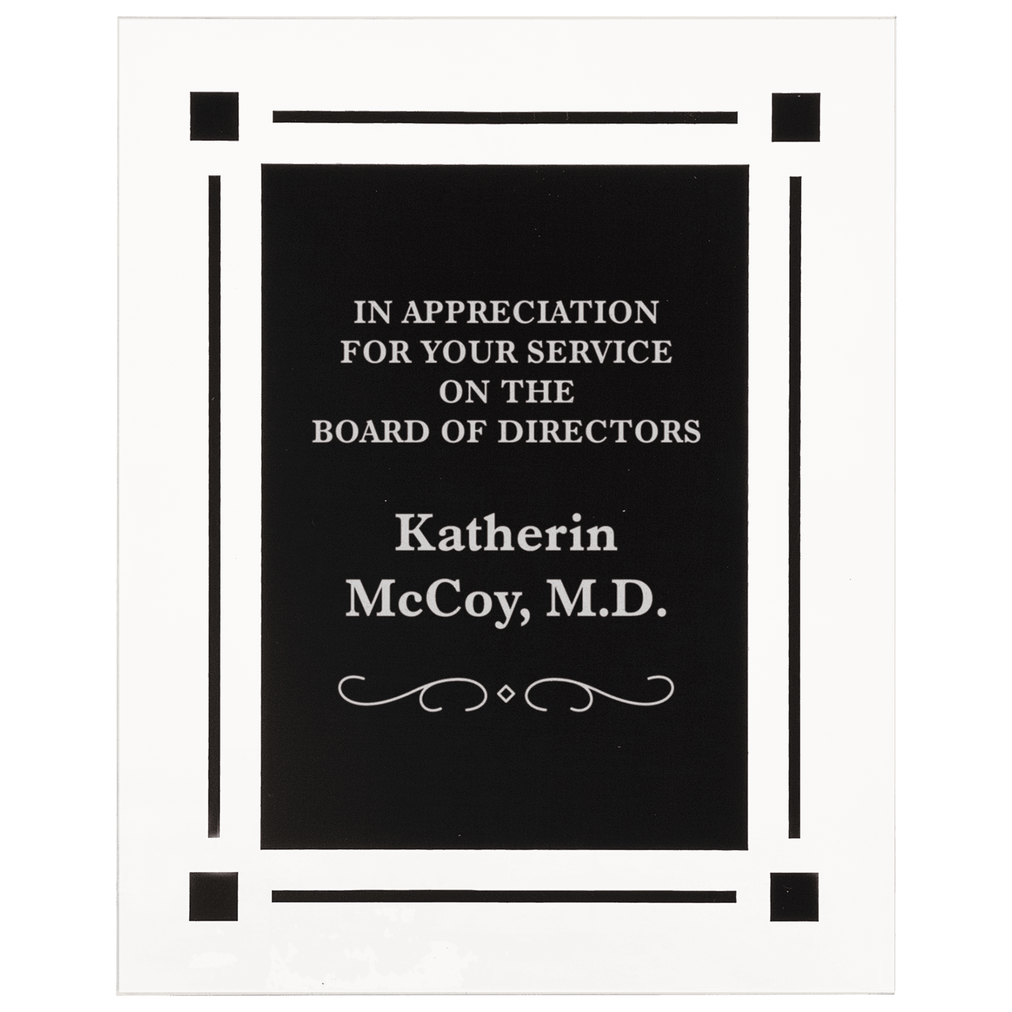 8" x 10" Solid Black Acrylic Clear-Plaque