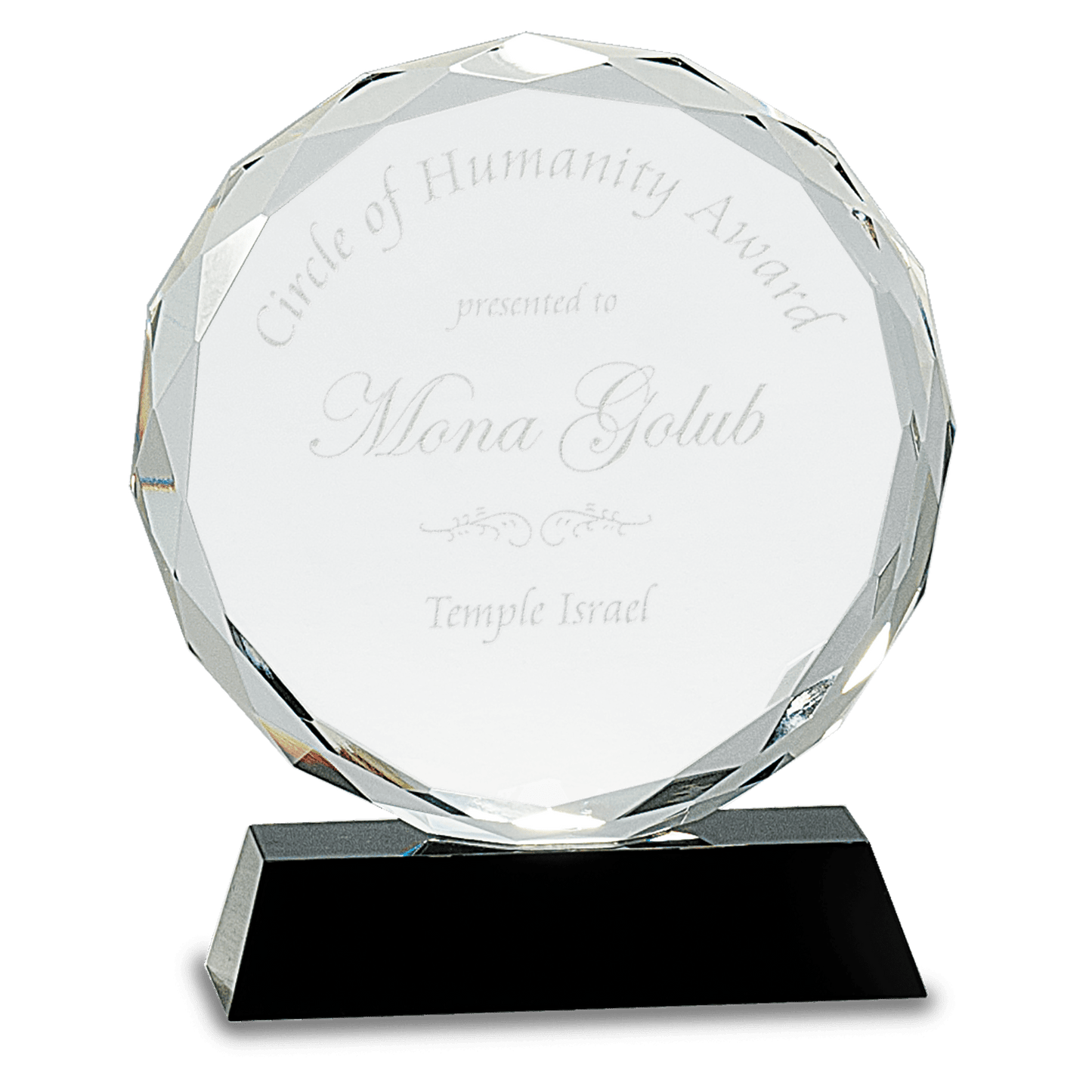 7" Round Facet Crystal on Pedestal Base