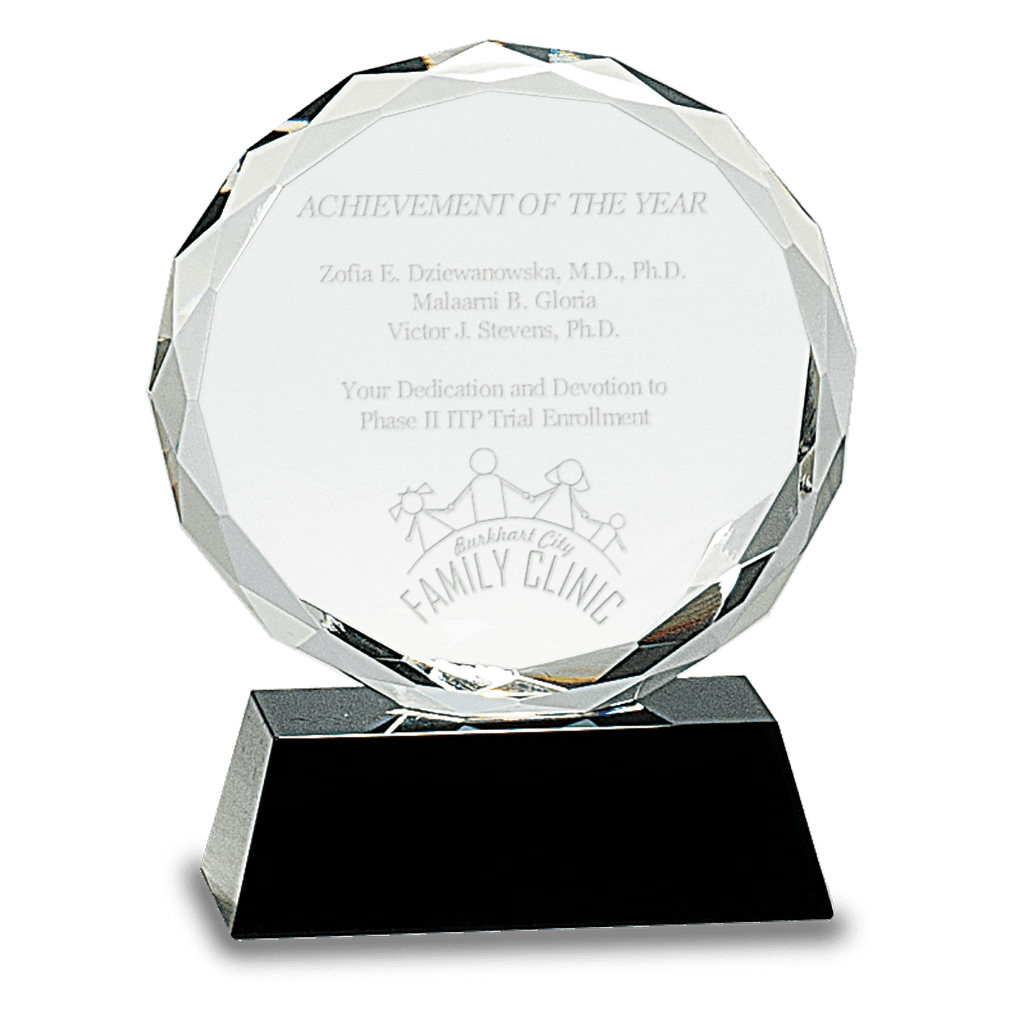 5" Round Facet Crystal on Pedestal Base