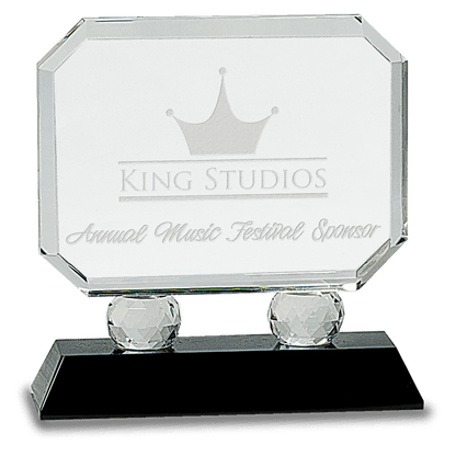 6" Rectangle Crystal on Pedestal Base