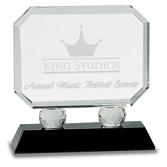 6" Rectangle Crystal on Pedestal Base