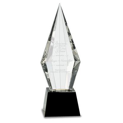 11" Obelisk Facet Crystal on Pedestal Base
