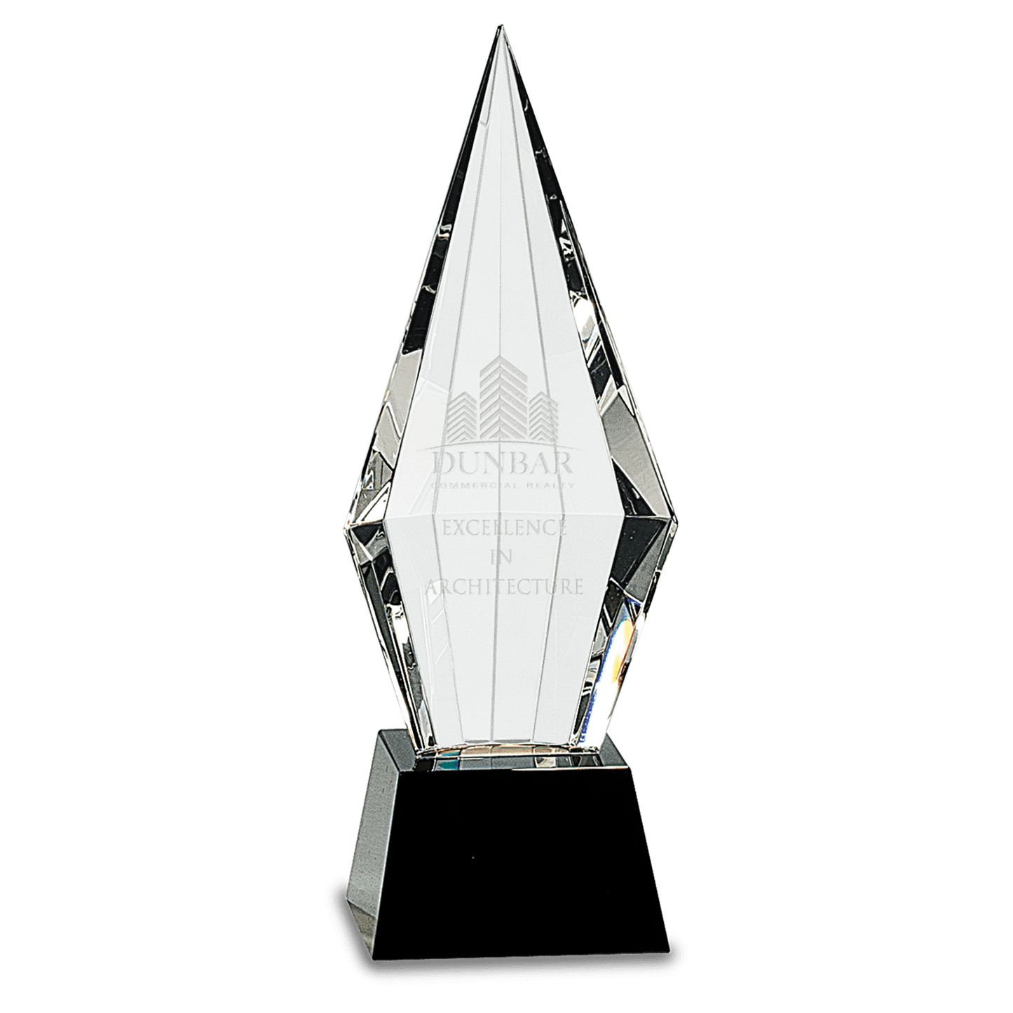 9 1/2" Obelisk Facet Crystal on Pedestal Base