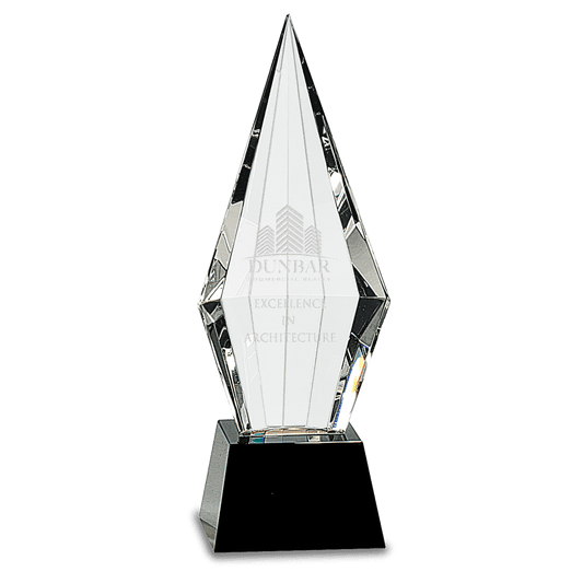 9 1/2" Obelisk Facet Crystal on Pedestal Base