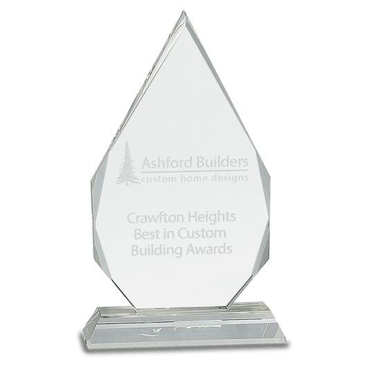 9" Crystal Diamond on Clear Pedestal Base