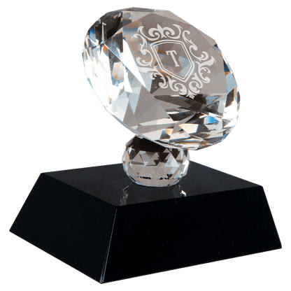 3 1/2" Crystal Diamond on Pedestal Base