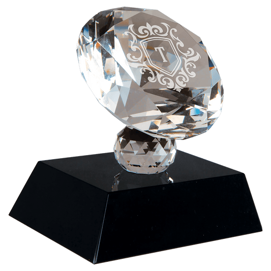 3 1/2" Crystal Diamond on Pedestal Base