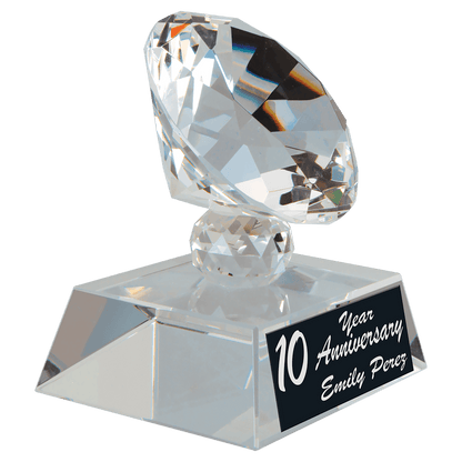 3 1/2" Crystal Diamond on Pedestal Base