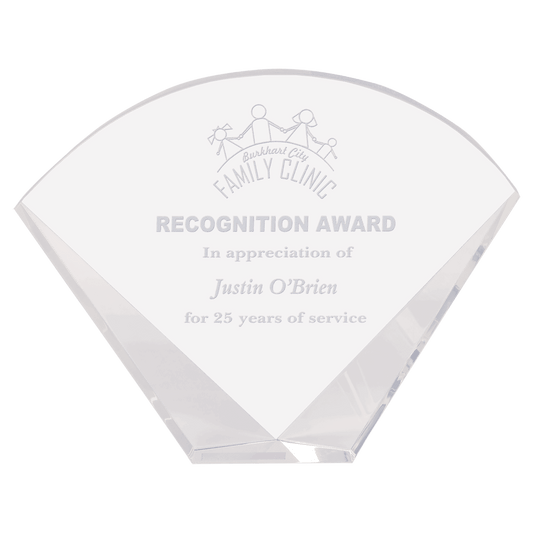 9" x 7" Crystal Facet Fan