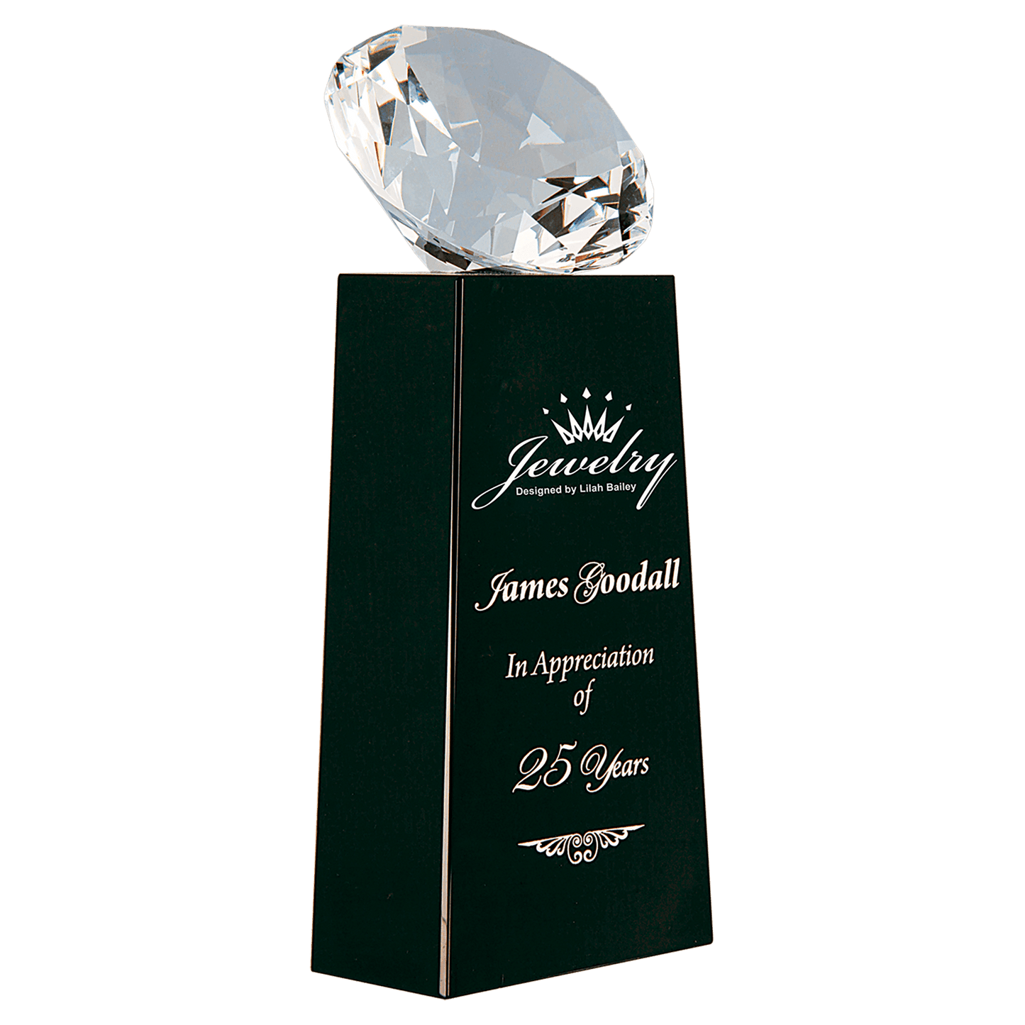 7 3/4" Crystal Diamond on Crystal Pedestal