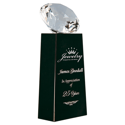7 3/4" Crystal Diamond on Crystal Pedestal