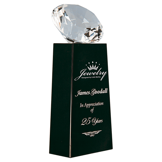 7 3/4" Crystal Diamond on Crystal Pedestal