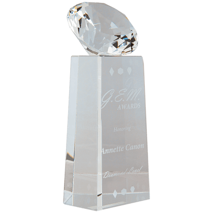 7 3/4" Crystal Diamond on Crystal Pedestal