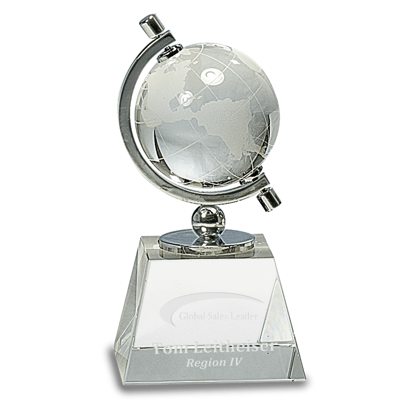 6" Crystal Spinning Globe on Base