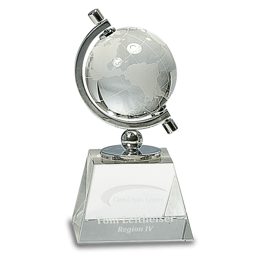 6" Crystal Spinning Globe on Base