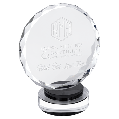 7" Round Facet Crystal on Round Base