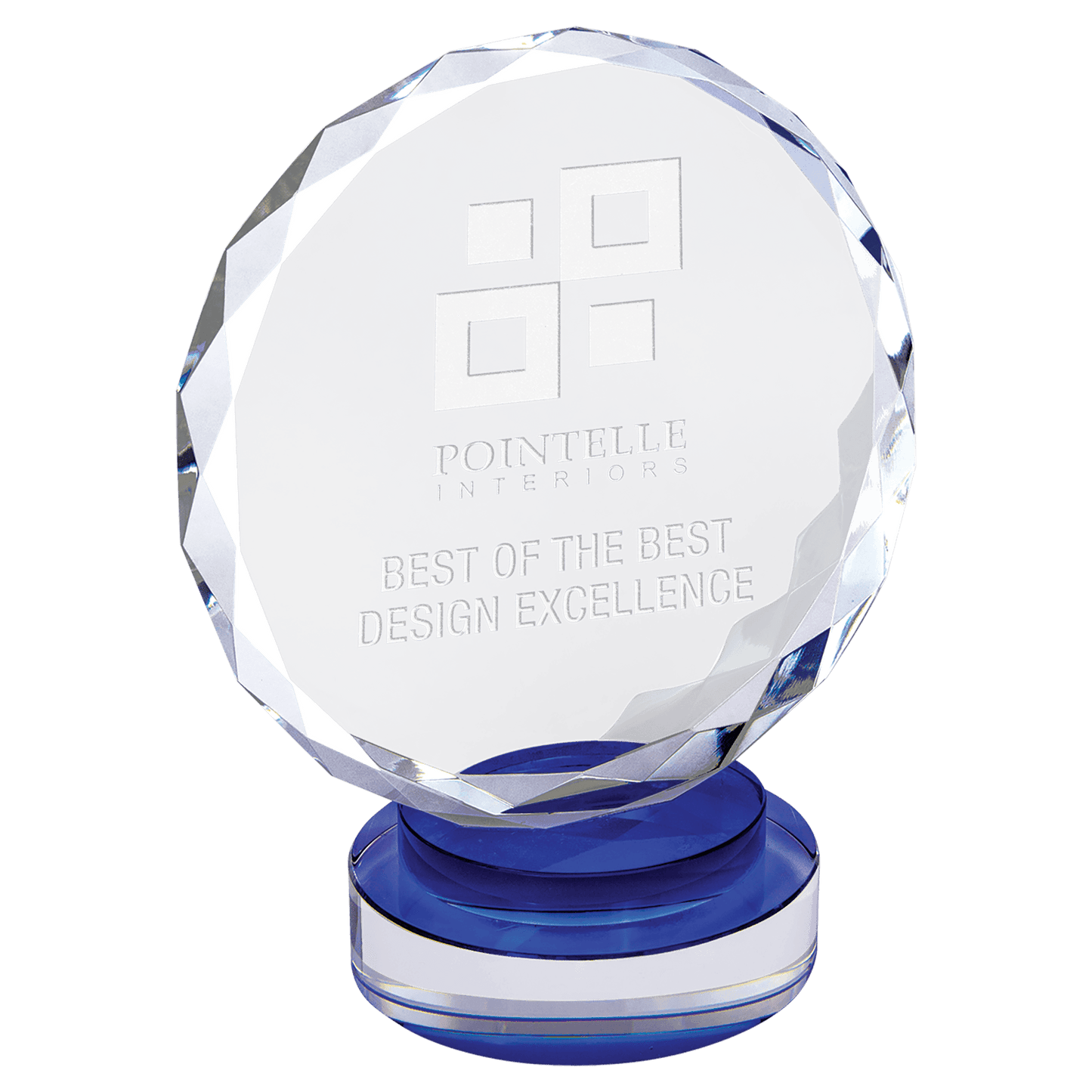 7" Round Facet Crystal on Round Base