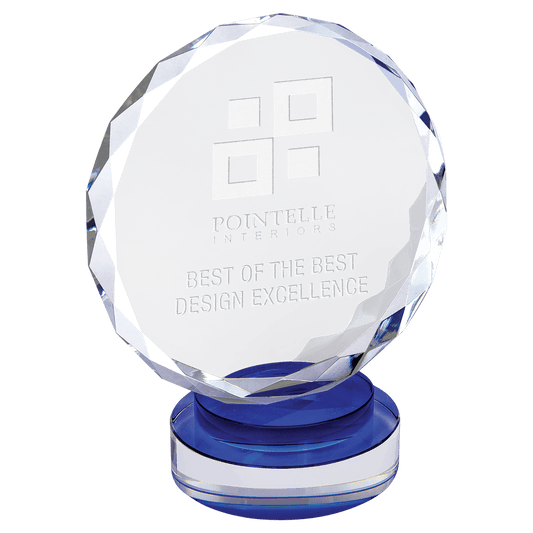 7" Round Facet Crystal on Round Base