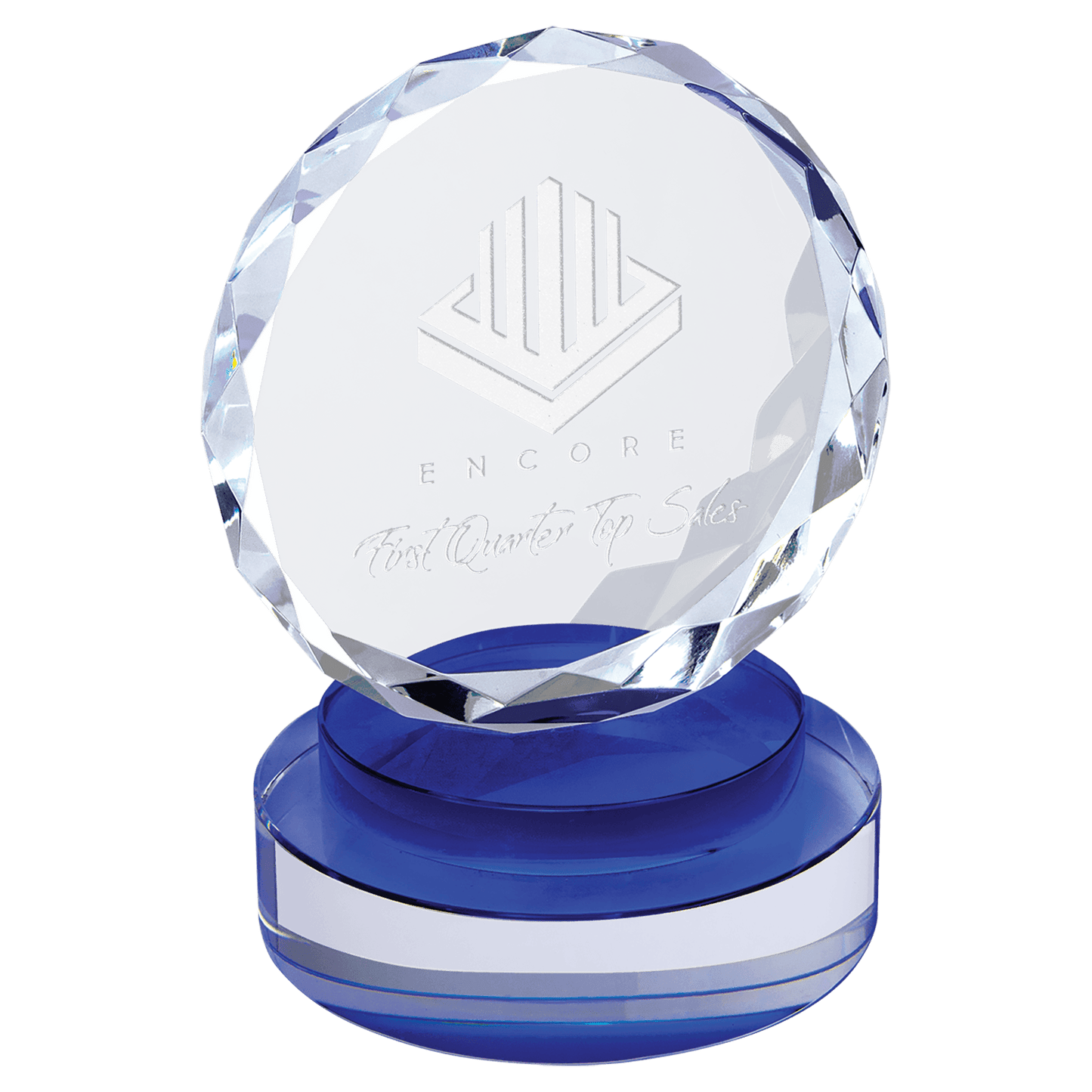5" Round Facet Crystal on Round Base