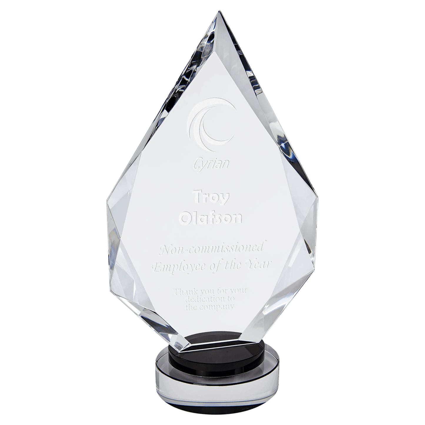 10 1/4" Diamond Crystal on Round Base